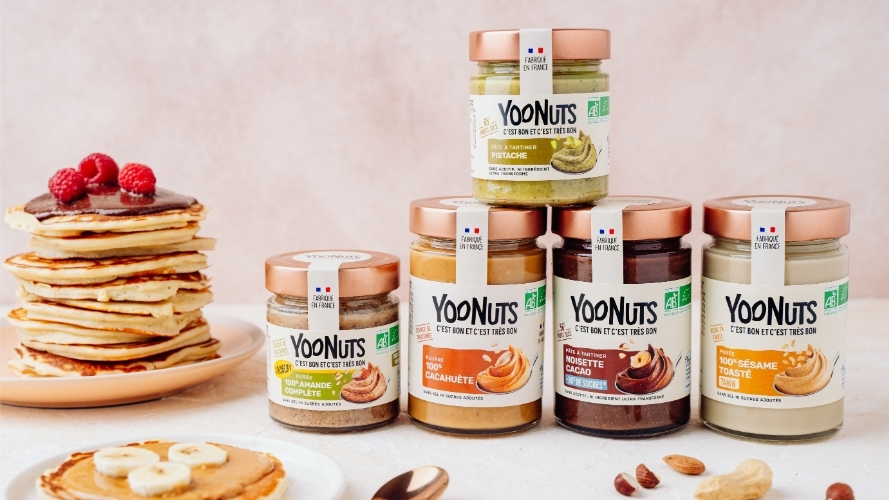 La gamme de purées et pâtes à tartiner bio YooNuts en pots